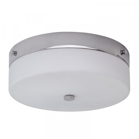 Plafonnier tamar, 29 cm, chrome poli, verre opale, led, ip44