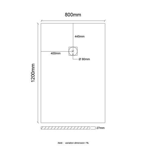 Receveur de douche en résine extra plat à poser 80x120cm - beige - rio