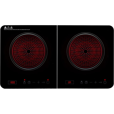 Plaque de cuisson induction 3500w 2 feux alpina blanche réchaud double thermostat réglable 60 à 240°c