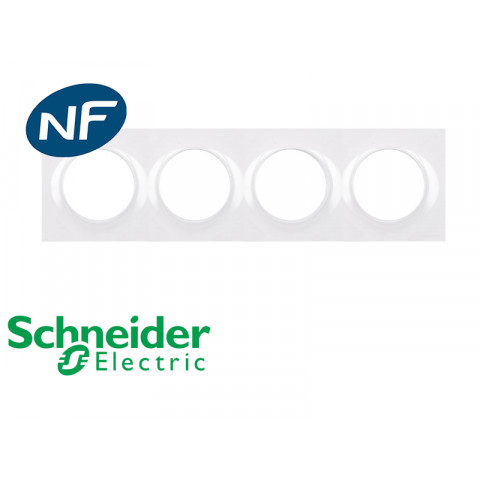 schneider electric plaque de finition blanche quadruple schneider odace styl distriartisan