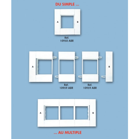 Extension pour adaptateur quadro 45 pour goulotte efapel 90 et 110 x 50 mm