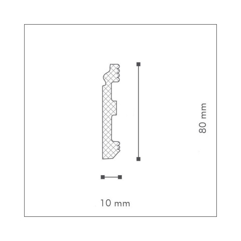 Plinthe c3 polystyrène hd decoflair (80 mm x 10 mm) - nmc