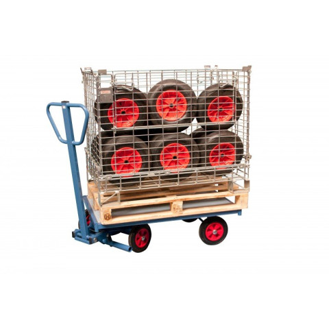 Chariot avant train pivotant 1200 x 800 mm roues pneumatiques 500 kg - 800007108