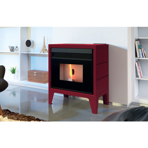 Fm poêle à granulés bp-170k 11,5kw rouge