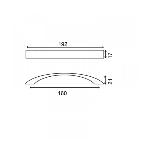 Poignée p3004 pour meuble - 160mm - finition nickelé mat
