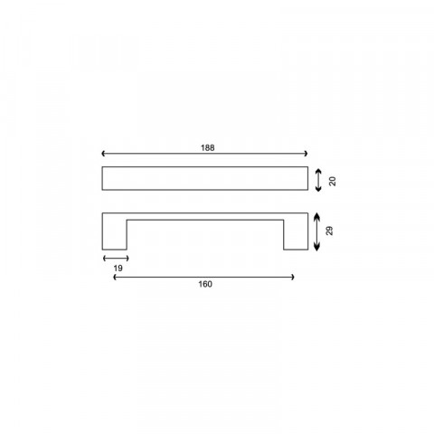 Poignée p3007 pour meuble - 160mm - finition nickelé mat