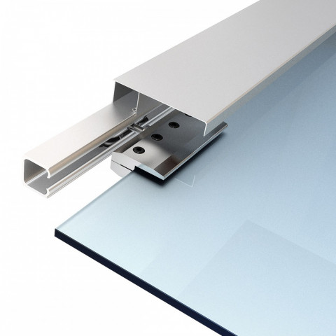 Porte coulissante en verre transparent