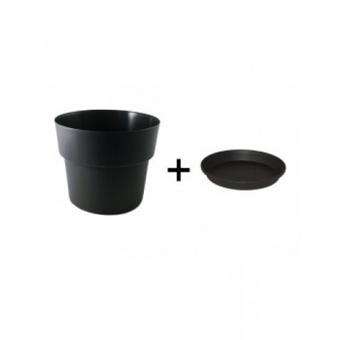 Pot et soucoupe cocoripot diametre 32cm h26cm chapelu- coloris au choix