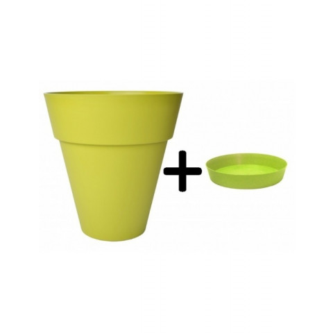 Pot et soucoupe jaime diametre 55cm h57cm- chapelu- coloris au choix