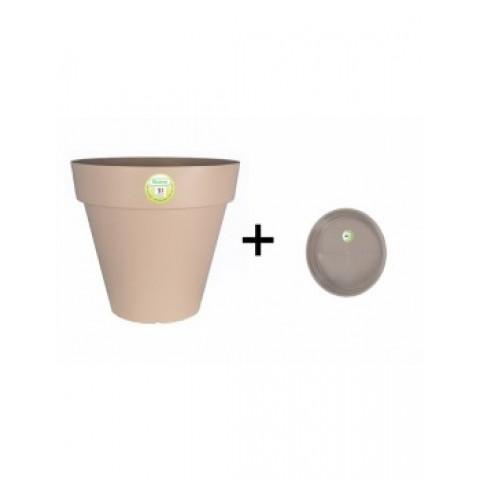 Pot et soucoupe soleilla diametre 20cm h18cm - riviera - Coloris au choix