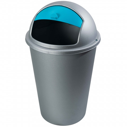 Poubelle avec couvercle bleu 50 litres