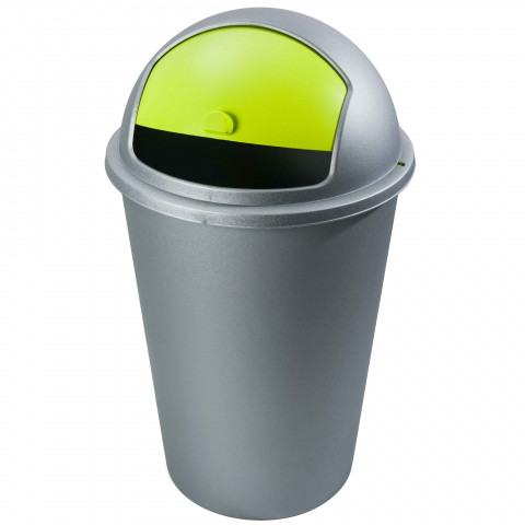 Poubelle avec couvercle verte 50 litres