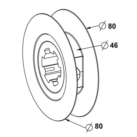 Poulie crabot ø 80 mm