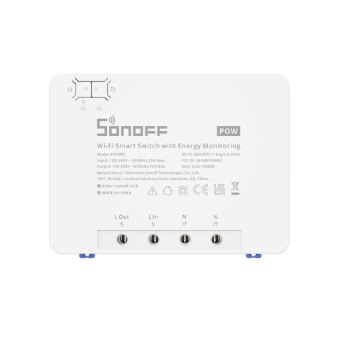 Commutateur intelligent wifi haute puissance 25a - sonoff