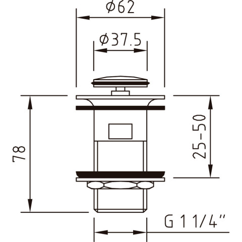 Vidage universel métallique quick-clac avec trop-plein 1 1/4' - Chromé - STANDARD HIDRAULICA - 96254