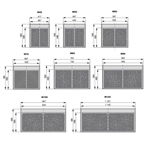 Protecteurs fond pour la cuisine Sink, M60, 567x580mm, épaisseur de la planchet 16mm, découpable, Plastique, Gris antracite