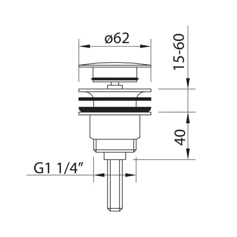 Vidage universelle quick-clac 1 1/4' Box - STANDARD HIDRAULICA - 60418