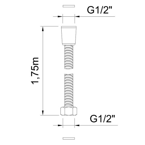 Flexible pour douche Clever en PVC avec finition argenté chromé - 1.75 m - STANDARD HIDRAULICA - 61146