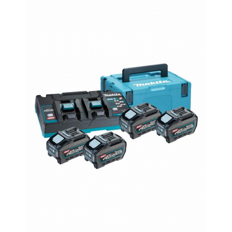 Makita 40v li-ion max set de 4 batteries 5.0ah - chargeur - mbox - 191u42-2