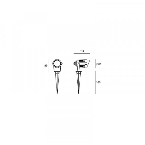 Projecteur de jardin minimal led 117 cm 1 ampoule