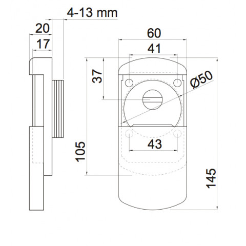 Protection magnétique disec pour cylindre rond - diamètre 50mm max. - laiton brillant mg351minifol