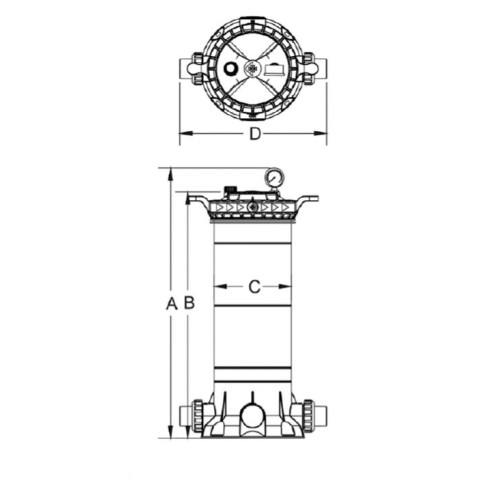 Filtre à cartouche Freeflo PENTAIR 14m² - 14m³/h - PAC-050-1014