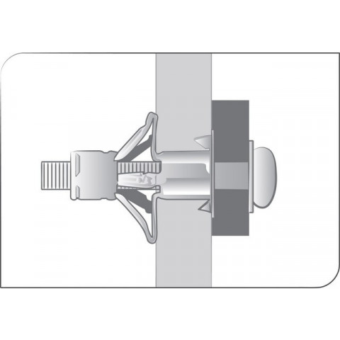 Boîte de 100 Chevilles placo Spyder M5x52 SCELL-IT - Ép.3-16 - Vis montée perçage 10 mm - 6S-MT 