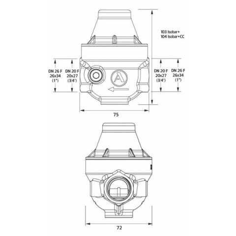 Réducteur isobar ff3/4" capot composite iso20fcc - itron : iso20fccmg