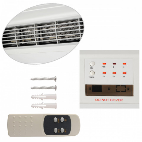 Rideau d'air froid ou chaud 1000 / 2000 w       blanc