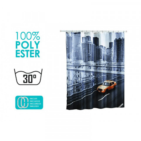 Rideau de douche New York 180 x 200 polyester MSV
