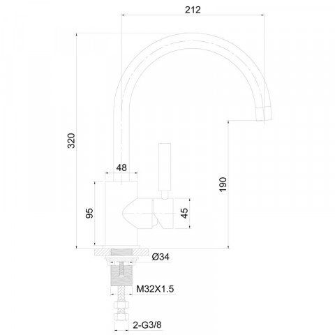 Robinet mitigeur evier/vasque surélevé - inox brossé - allure