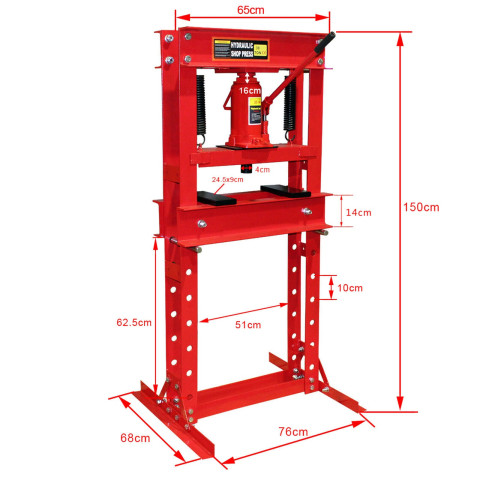 Presse hydraulique presse d’atelier presse à cadre 30 tonnes pressage plier déformer rouge 