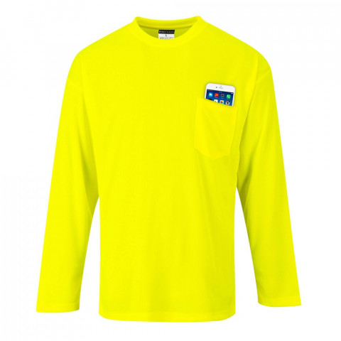 T-shirt manches longues à poche portwest day-vis - Coloris et taille au choix
