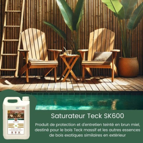 Saturateur Teck SK600 -Mat, Incolore, Teinté - Terrasse et salon de jardin - Conditionnement au choix 