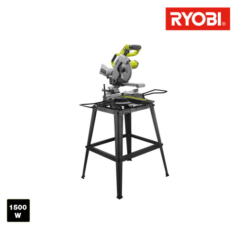 Scie à coupe d'onglets radiale stationnaire ryobi 1500w 216mm ems216lsg