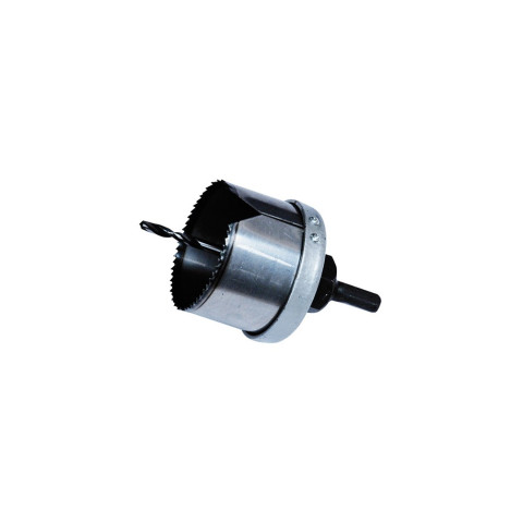 Scie cloche + Mandrin/Foret - D. 65 mm Ht. 40 mm - pour bois, plâtre - LEMAN - 50065
