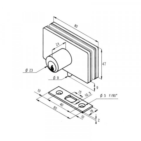 Serrure de vitrine 1450 de stremler Assa Abloy