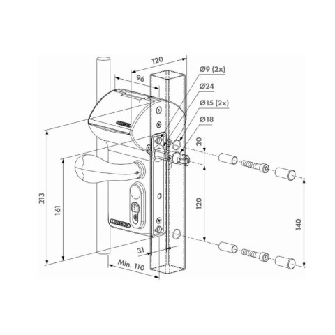 Serrure à codes électronique LOCINOX pour portail battant - LOKQ4040Y2L ZILV VCAC