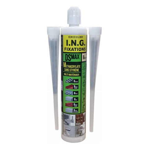 Résine ING Fixations DSMax - méthacrylate - Beige - Cartouche de 300 ml - A050028
