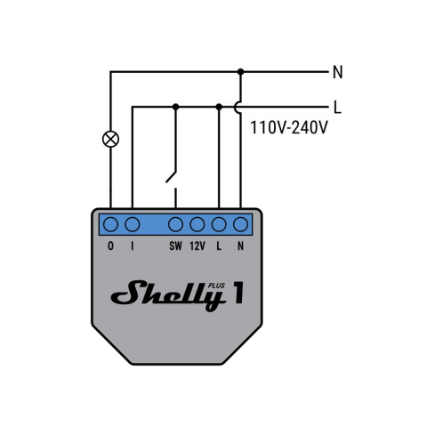 Micromodule wifi interrupteur 16a - shelly plus 1 - shelly