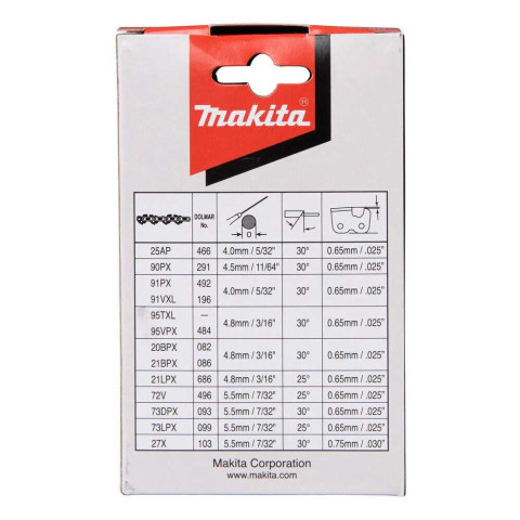 Chaîne tronçonneuse 90 PX 25CM 40 MAILLONS MAKITA - 191H00-0
