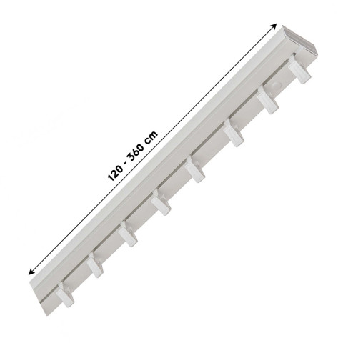 Simi rail de plafond tringle en pvc pour rideaux à crochets    blanc   monorail droit 360 cm