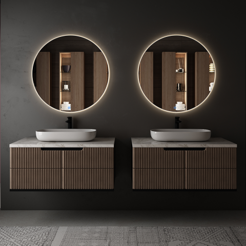 Miroir rond éclairage led de salle de bain solen avec interrupteur tactile - 60cm