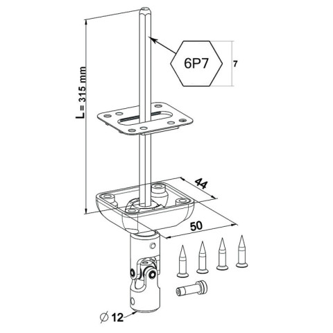 Sortie de caisson volet roulant 6p7 verticale