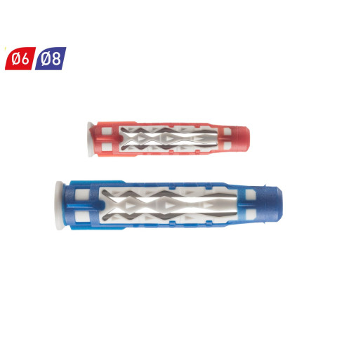 Cheville bi-matière universelle Colortech - 6 x 35 mm + 8 x 50 mm - Sans vis - Seau de 300 pièces - SPIT - 565186