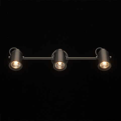 Spot argenté industrial 3 ampoules 15 cm