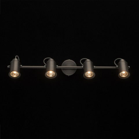 Spot argenté industrial 4 ampoules 70.5 cm