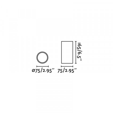 Spot blanc rel h16,5 cm