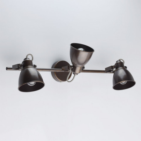 Spot marron techno 3 ampoules 14 cm