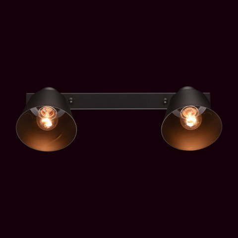 Spot noir loft 2 ampoules 19 cm